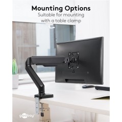 VESA mount for monitor - Goobay skrivbordsfäste med gasfjäder för datorskärm 17-32"