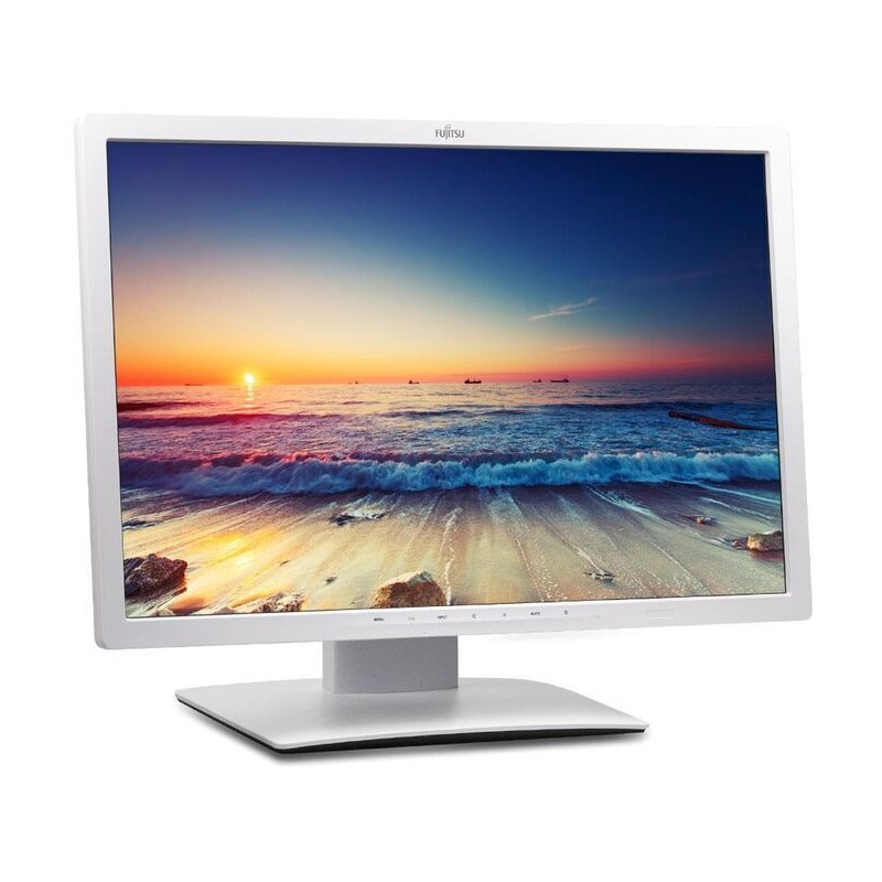 Used computer monitors - Fujitsu 24" B24W-7 IPS-skärm med ergonomisk fot (beg)