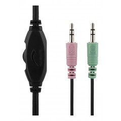 Chat Headset - Deltaco headset med 2x 3.5 mm AUX-anslutning