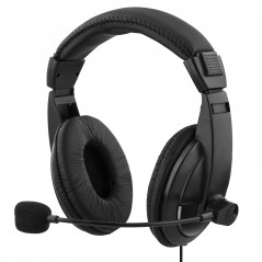 Chat Headset - Deltaco headset med 2x 3.5 mm AUX-anslutning