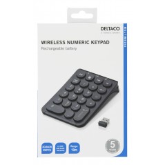 Wireless Keyboards - Deltaco uppladdningsbart trådlöst numeriskt tangentbord