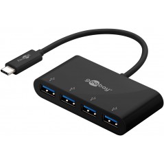 Goobay USB-C Multiport 4-Port USB Hub med USB 3.0 sort