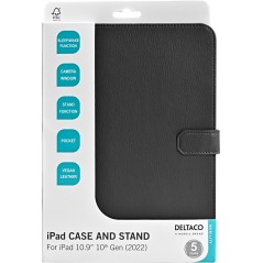 Tablet Cover - Deltaco Case til iPad Air 10,9" 2022 10th i vegansk læder