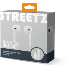 In-ear - Streetz semi-in-ear hörlurar & headset med USB-C