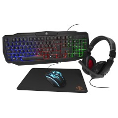 Deltaco GAM-129 gaming-kit med RGB-tangentbord, mus, headset, musmatta