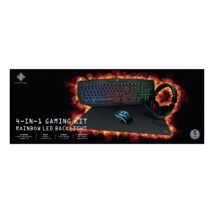 Package Gaming Keyboard & Mouse - Deltaco GAM-129 gaming-kit med RGB-tangentbord, mus, headset, musmatta