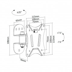 VESA mount for monitor - Champion tiltbart väggfäste VESA för TV eller skärm 13-27"