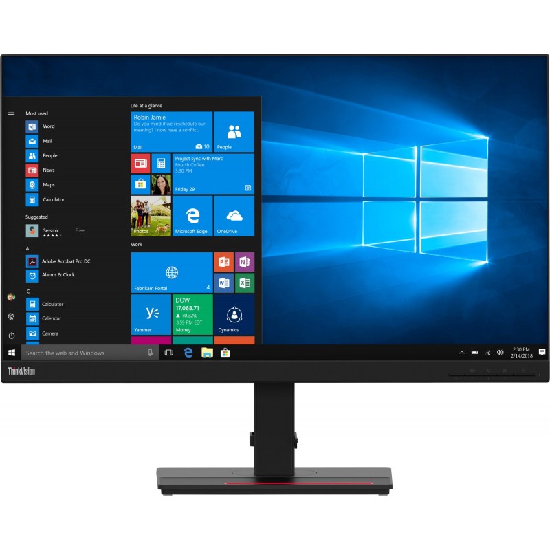 Used computer monitors - Lenovo T27h-20 27" 2K-upplöst IPS-skärm med USB-C och USB-hubb (beg)