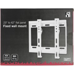Väggfäste för TV/skärm 23-42" max 40 kg VESA 75 till 200 (vit)
