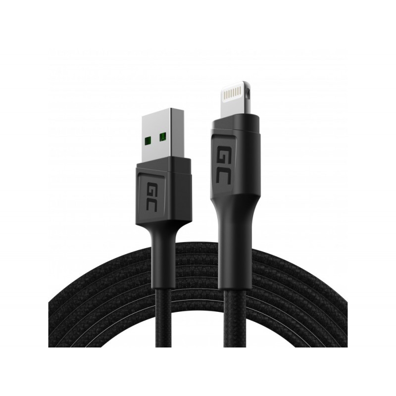Chargers and Cables - Green Cell USB 2.0 till Lightningkabel i flera längder med quick charge 2.4A