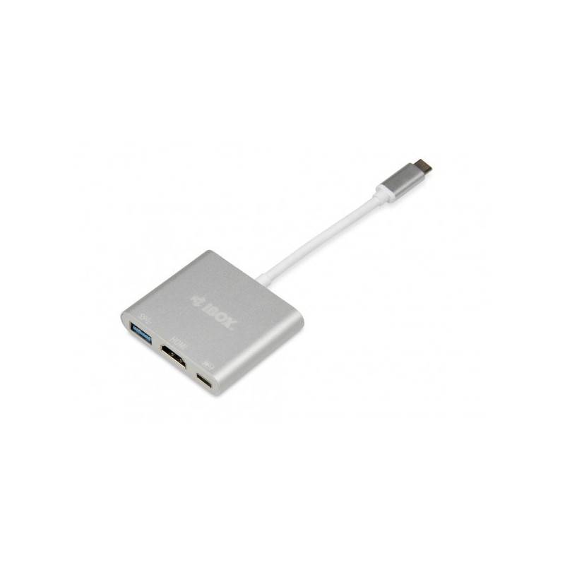 Screen Cables & Screen Adapters - iBox USB-C till HDMI/USB 3.2 gen 1/USB-C-adapter 4K UHD