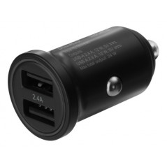 12/24 V USB-billaddare med dubbla USB-A portar, 24 W svart