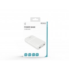 Portable Batteries - Power bank 10 000 mAh, 2x USB-A, 1x USB-C, vit