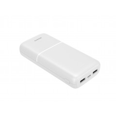 Portable Batteries - Powerbank 20 000 mAh, 2x USB-A, 1x USB-C, vit