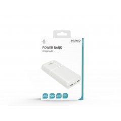 Portable Batteries - Powerbank 20 000 mAh, 2x USB-A, 1x USB-C, vit