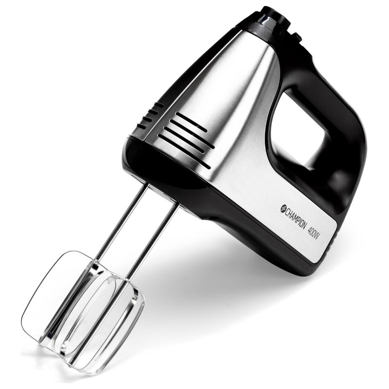 Whisk - Champion Elvisp 400W med 5-hastigheter + Turbo, Svart/Rostfri