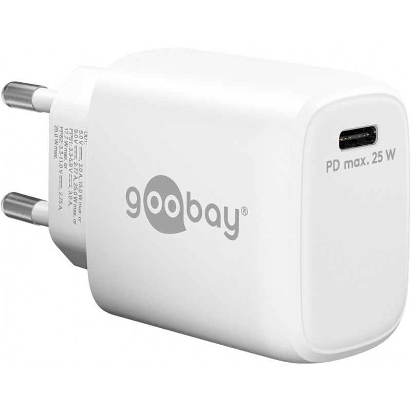 Chargers and Cables - Strömadapter GaN  med USB-C PD (Power Delivery) 25W, snabbladdning