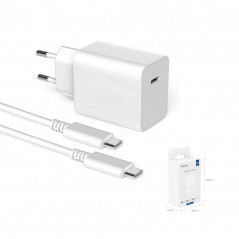 Huntkey nano kompakt strömadapter och laddare med USB-C PD 30W inkl 1M USB-C-kabel