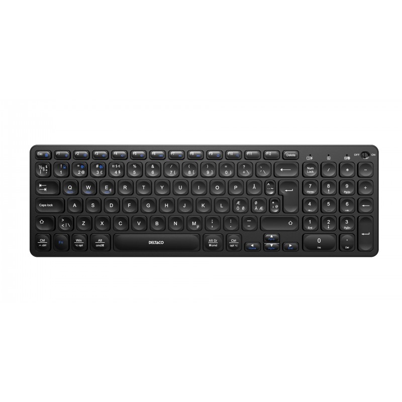 Wireless Keyboards - Deltaco TB-902 trådlöst tangentbord med laddningsbart batteri (Bluetooth & USB)