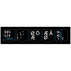 Klistermärken för Lenovo tangentbord nordisk layout (SE/DK/NO/FI), svart, 5-keys