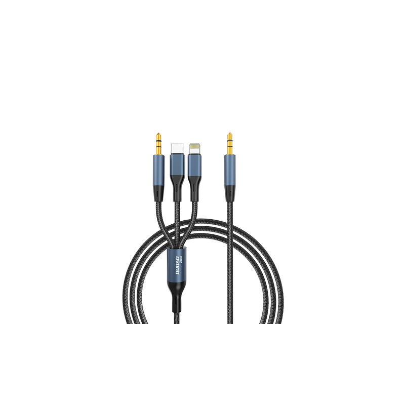 Audio cable and adapter - Dudao ljudkabel 1 meter 3-i-1 från 3.5 mm till Lightning/USB-C/3.5 mm