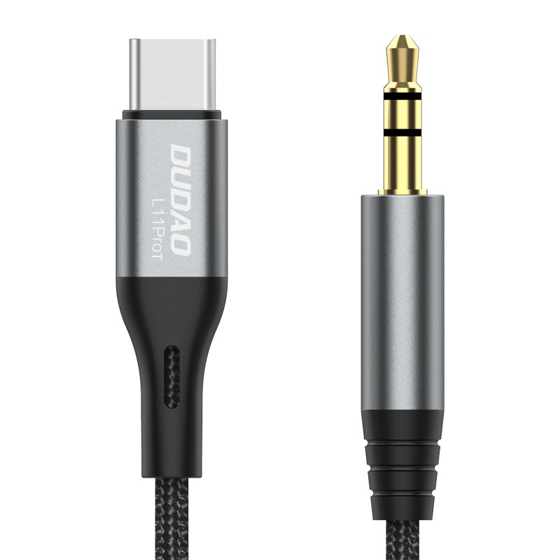 Audio cable and adapter - Dudao ljudkabel 1 meter 3.5 mm AUX till USB-C