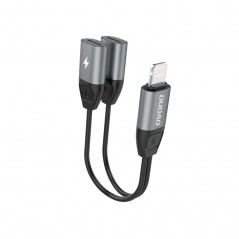 Dudao Lightning till 2x Lightning-adapter för ljud och laddning