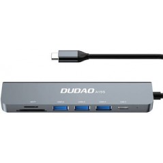 Dudao USB-C-hubb 6-i-1 Multiport till USB-C/3xUSB 3.0/SD-kort-adapter