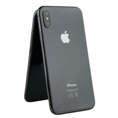 Used iPhone - iPhone X 64GB Space Gray med 1 års garanti (beg) (glaskross runt kamera, SKAL ingår)