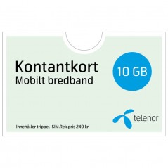 Telenor kontantkort för 5G/4G mobilt bredband i 1 månad (10 GB)