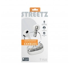 Bluetooth Earphones - Streetz T150 True Wireless in-ear headset vit/transparent