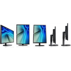 Used computer monitors - Samsung 24-tums skärm med pivot och ergonomisk fot (beg med repor)