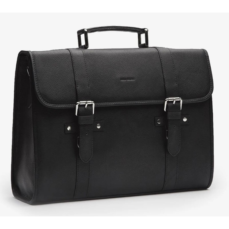 Stylish computer bag online - John Henric Raffaello datorväska i svart läder 13-15.6 tum