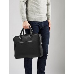 Stylish computer bag online - John Henric Sergio datorväska i svart läder 13-15.6 tum