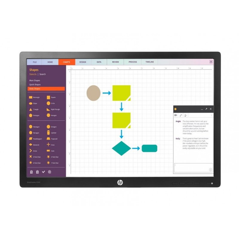 Used computer monitors - HP EliteDisplay E242 24-tums skärm med IPS-panel (beg utan fot - kan köpas separat)