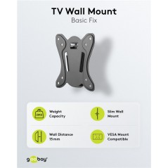 Wall brackets for speakers and TVs - Goobay väggfäste VESA för monitor och TV 23 - 42"