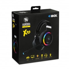 USB-gamingheadset till PC - iBox Aurora X10 gamingheadset USB med 7.1-ljud och RGB-belysning