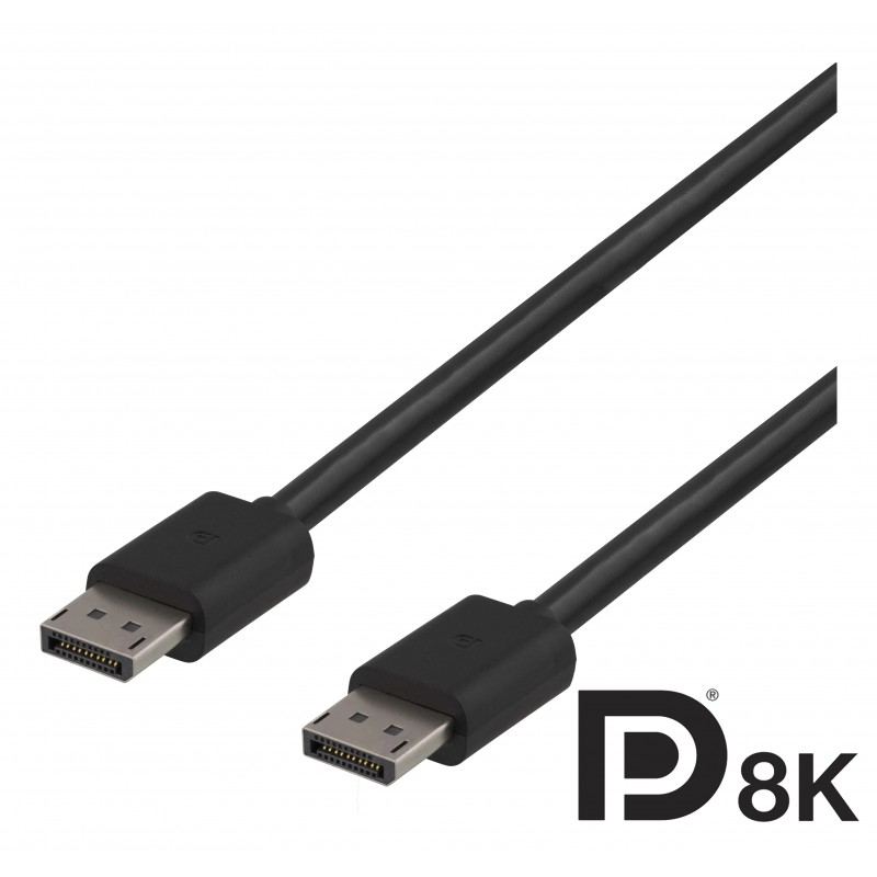 DisplayPort cable and DisplayPort adapter - Deltaco 2 meter DisplayPort-kabel DP 1.4 (8K 30 Hz)