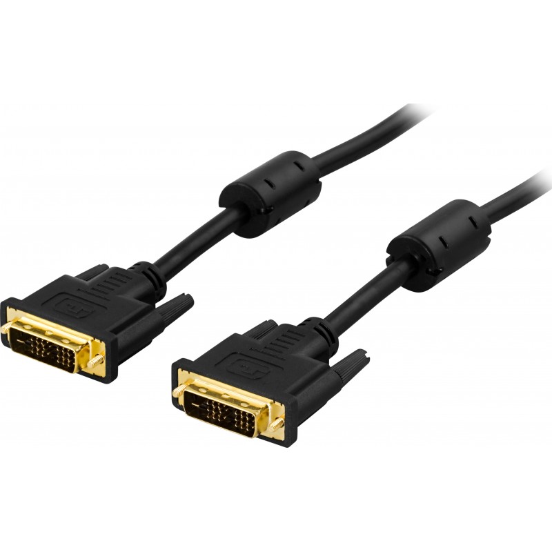 DVI cable and DVI adapter - Deltaco 2 meter DVI-kabel (DVI-D Single Link)