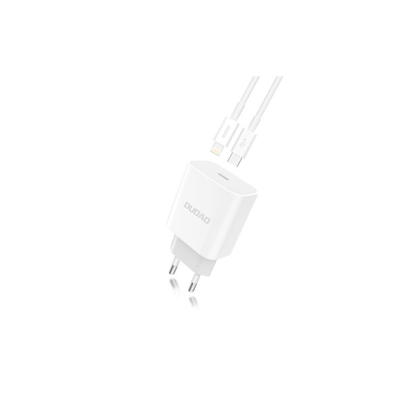 Chargers and Cables - Dudao kompakt strömadapter och laddare med USB-C 20W inkl lightning-kabel