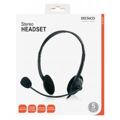 Chat Headset - Deltaco headset till dator med 2x 3.5mm ljudanslutningar