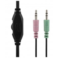 Deltaco headset till dator med 2x 3.5mm ljudanslutningar