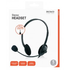 Chat Headset - Deltaco headset 1x 3.5 mm 4-polig