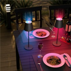 Outdoor Lamps - Laddningsbar bordslampa med RGB för inom- och utomhusbruk (svart/vit/brons)