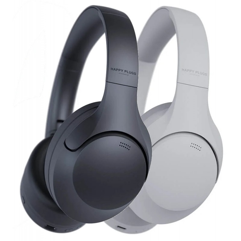 Happy Plugs Play Pro bluetooth-hörlurar med aktiv brusreducering vi... Noise Cancelling Earphones - Happy Plugs Play Pro bluetooth-hörlurar med aktiv brusreducering vit/svart