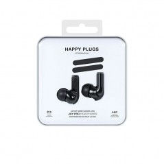 Noise Cancelling Earphones - Happy Plugs Joy Pro in-ear bluetooth-hörlurar med aktiv brusreducering vit/svart