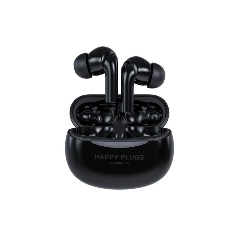 Noise Cancelling Earphones - Happy Plugs Joy Pro in-ear bluetooth-hörlurar med aktiv brusreducering vit/svart