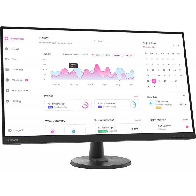 Computer monitor 25" or larger - Lenovo D32-40 32" LED-skärm med VA-panel