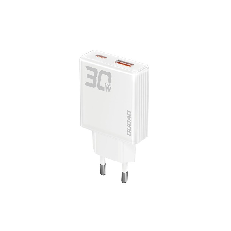 Phone Wall charger - Dudao AC-adapter väggladdare GaN 30W med 1 USB-C och 1 USB