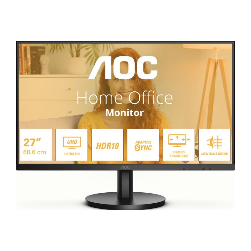 Computer monitor 25" or larger - AOC U27B3M 27" 4K 3840 x 2160 UHD LED-skärm med VA-panel 2xHDMI, DisplayPort